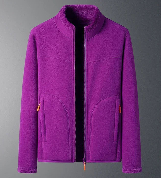 Ski-jas dames fleece met opstaande kraag en doorlopende rits 6