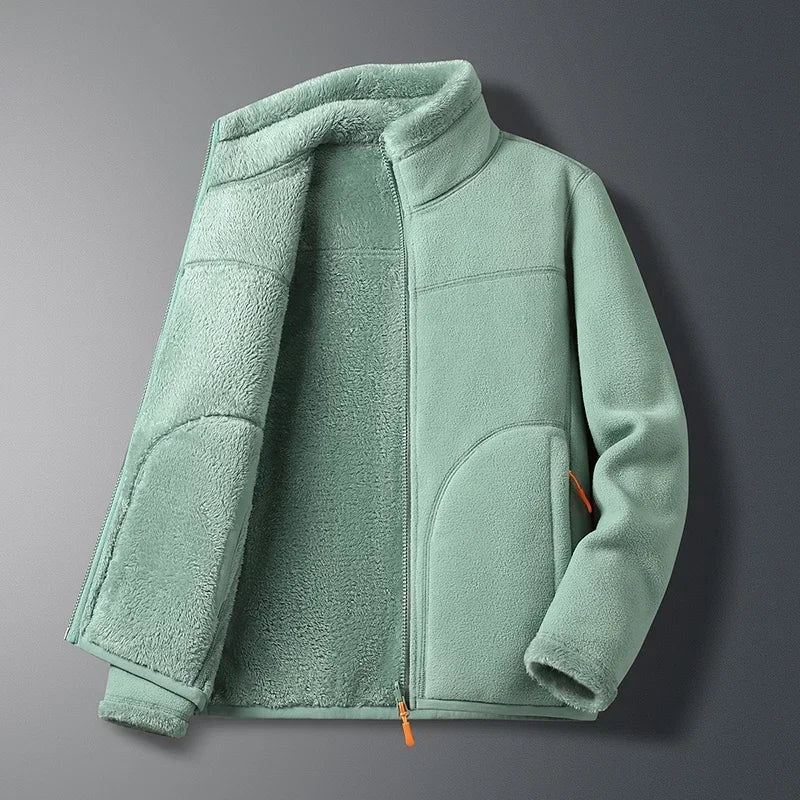 Ski-jas dames fleece met opstaande kraag en doorlopende rits 8