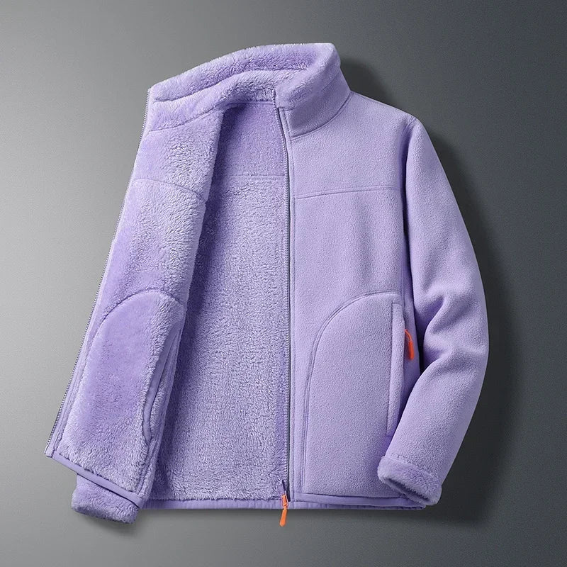 Ski-jas dames fleece met opstaande kraag en doorlopende rits 9