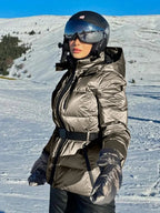 Ski-jas dames getailleerd gewatteerd met capuchon en borstrits 7