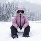 Ski-jas dames snowboardjas met capuchon en ritszakken waterafstotend 4