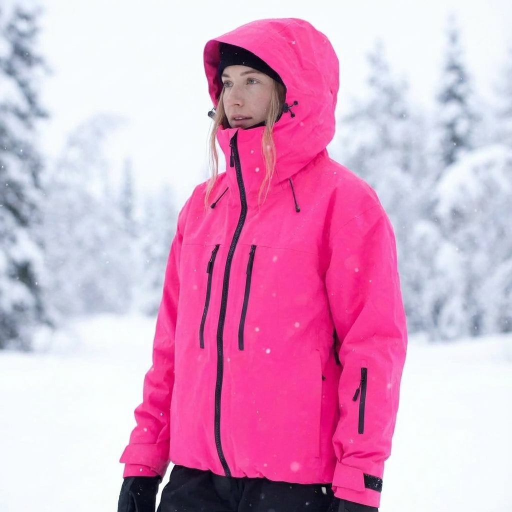 Ski-jas dames sportief met capuchon en ritszakken waterafstotend gevoerd 5