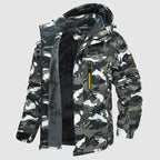 Ski-jas heren met afneembare capuchon en bontrand met fleecevoering 1