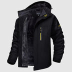 Ski-jas heren met afneembare capuchon en bontrand met fleecevoering 2