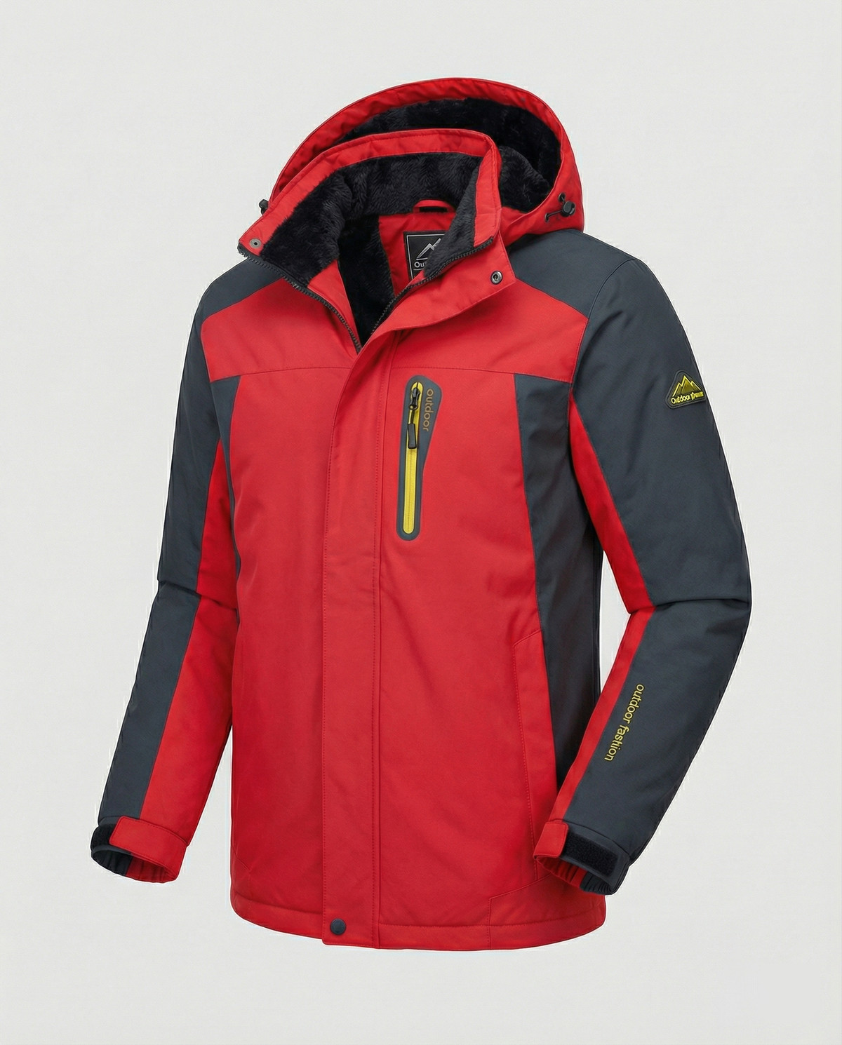 Ski-jas heren met capuchon en fleecevoering waterafstotend gevoerd 3