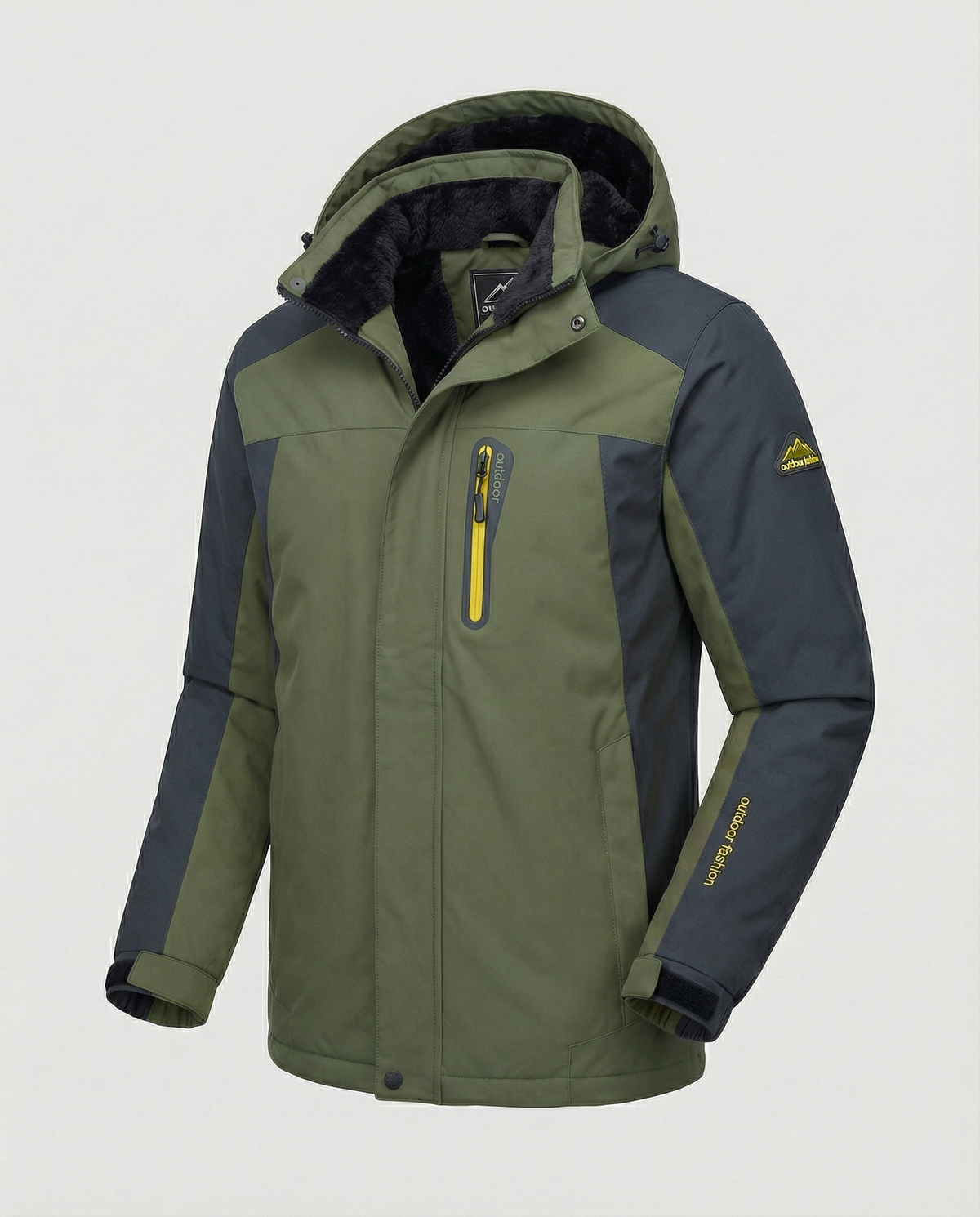 Ski-jas heren met capuchon en fleecevoering waterafstotend gevoerd 4