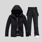 Ski-set dames tweedelig jas en skibroek met capuchon en klepzakken 2