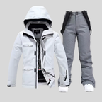 Ski-set dames tweedelig jas en skibroek met capuchon en klepzakken 6