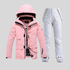 Ski-set dames tweedelig jas en skibroek met capuchon en klepzakken 8