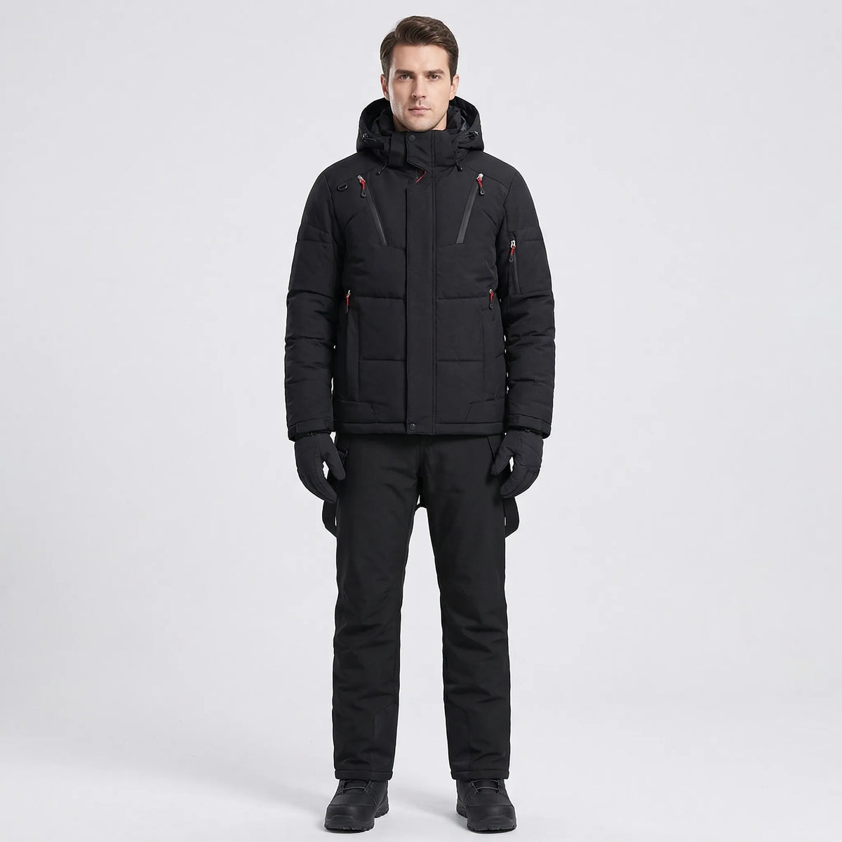 Ski-set heren tweedelig met capuchon jas en broek waterafstotend gevoerd 1