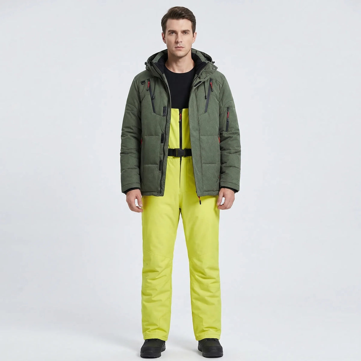 Ski-set heren tweedelig met capuchon jas en broek waterafstotend gevoerd 10