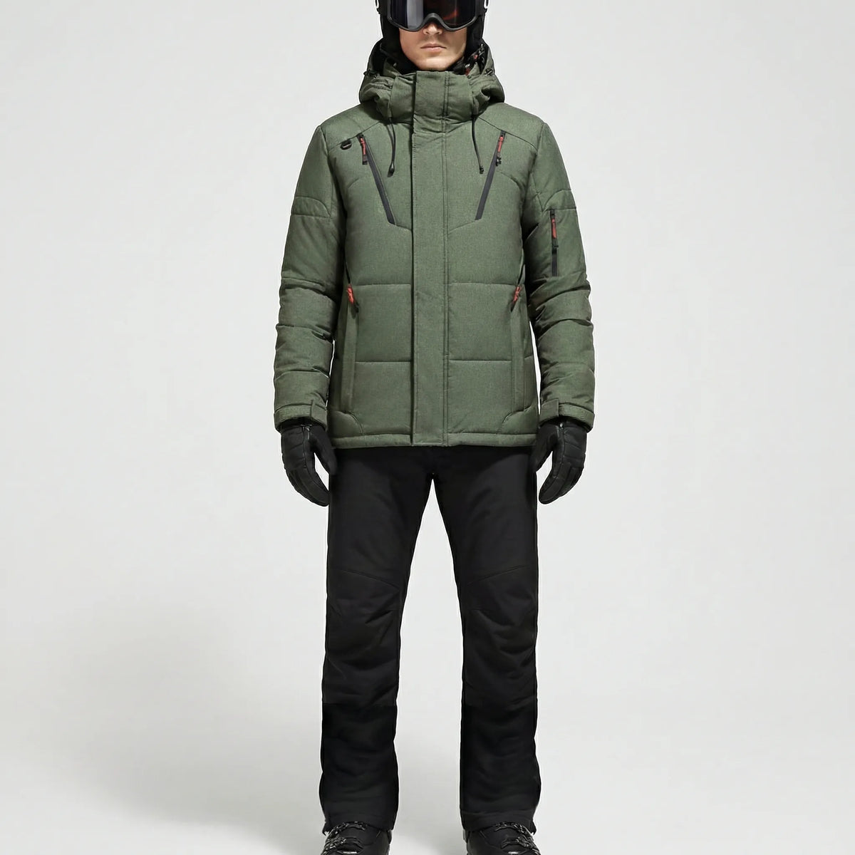 Ski-set heren tweedelig met capuchon jas en broek waterafstotend gevoerd 12