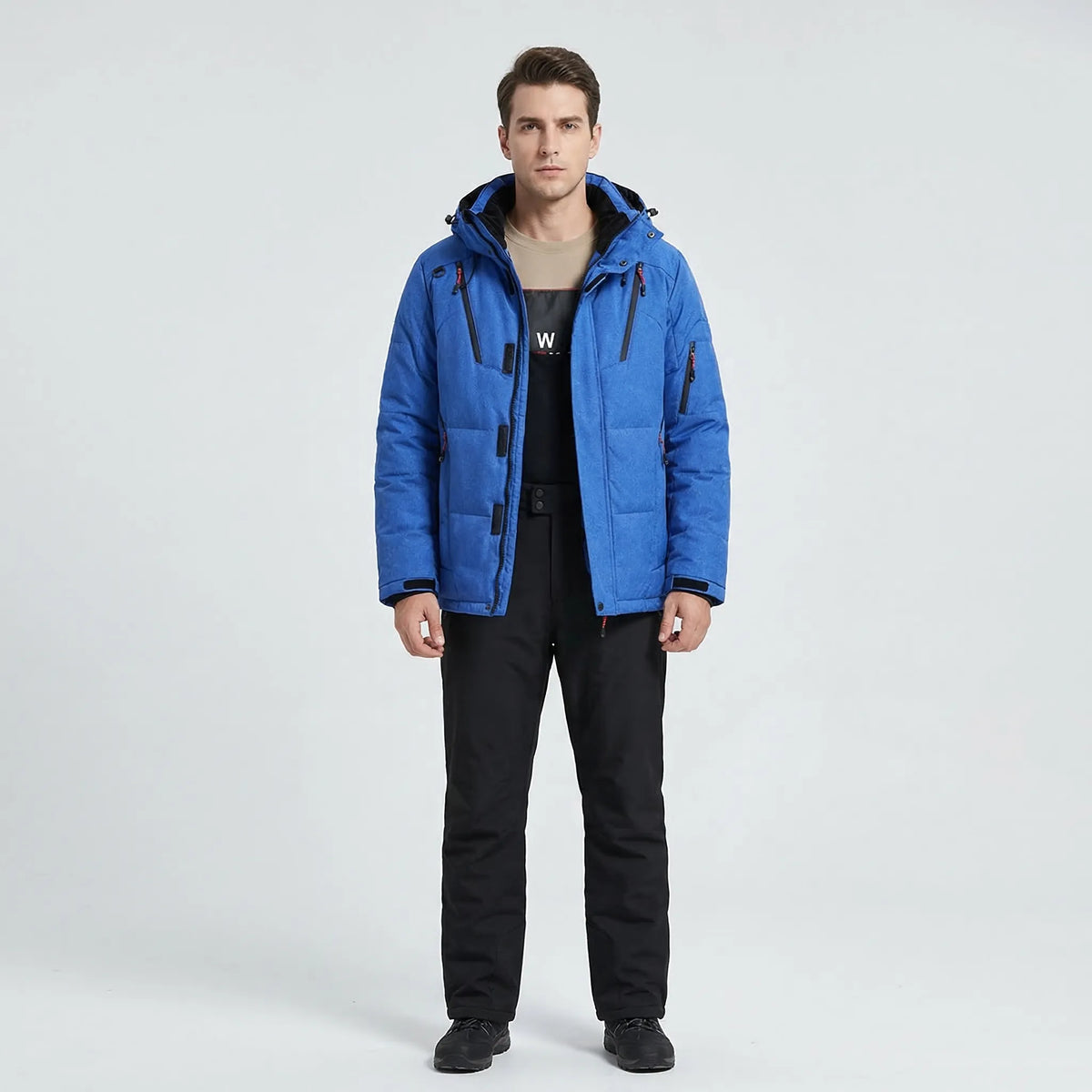 Ski-set heren tweedelig met capuchon jas en broek waterafstotend gevoerd 2