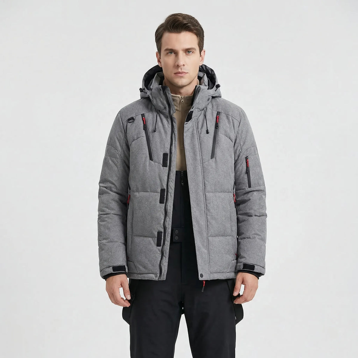 Ski-set heren tweedelig met capuchon jas en broek waterafstotend gevoerd 4