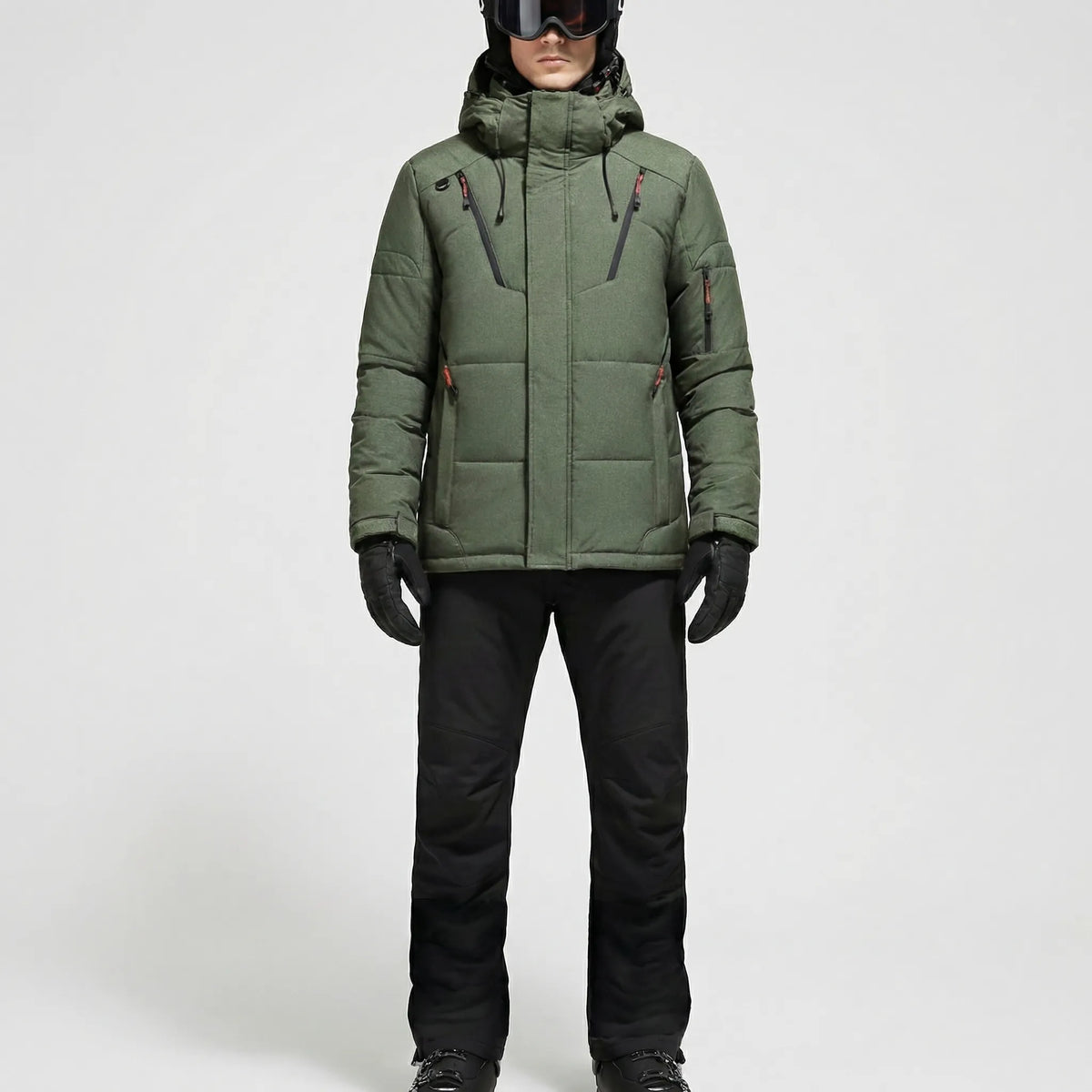 Ski-set heren tweedelig met capuchon jas en broek waterafstotend gevoerd 5