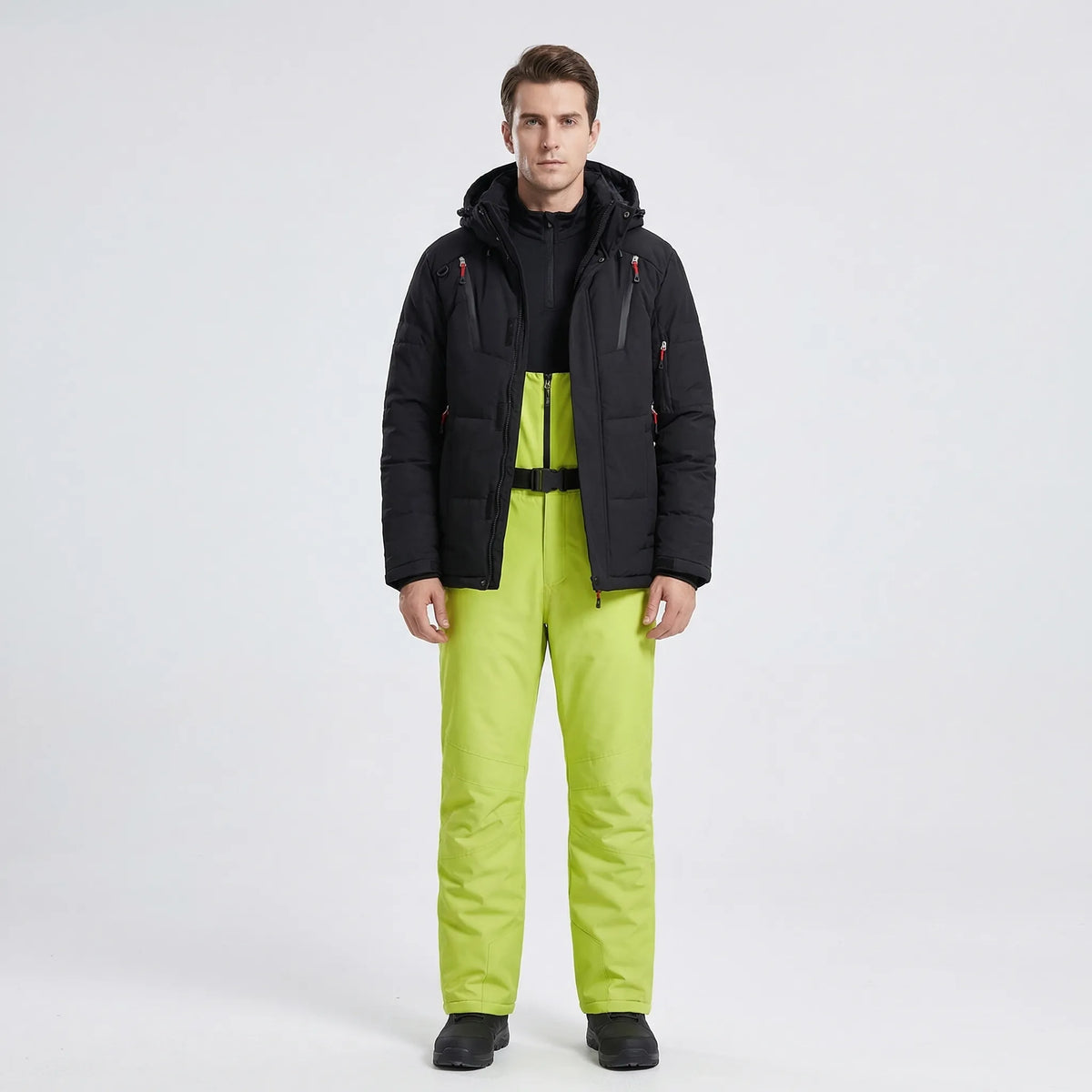 Ski-set heren tweedelig met capuchon jas en broek waterafstotend gevoerd 6