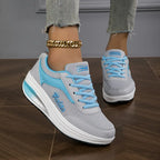 Sneakers dames met plateauzool en veters 6