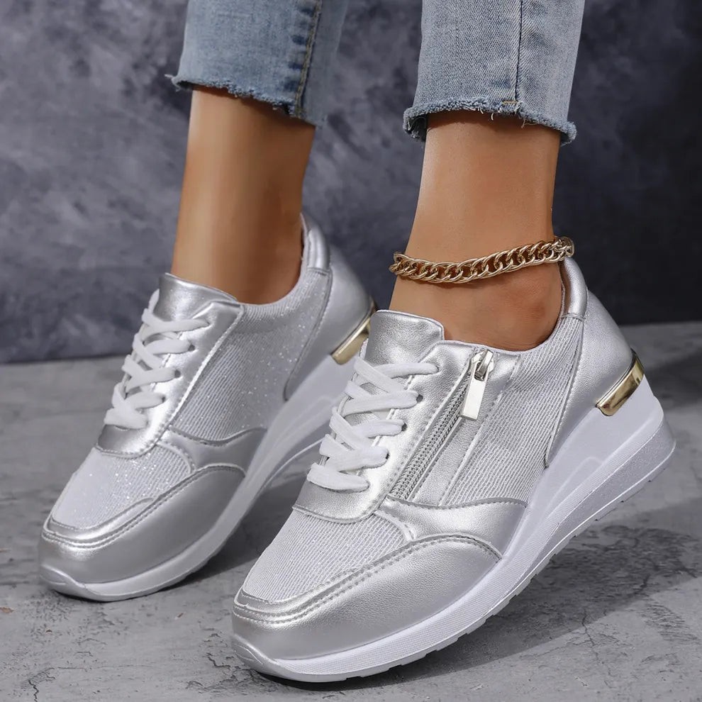Sneakers dames met sleehak en ademend ontwerp 2