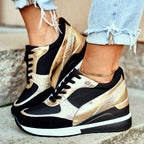 Sneakers dames met sleehak en dikke zool 1