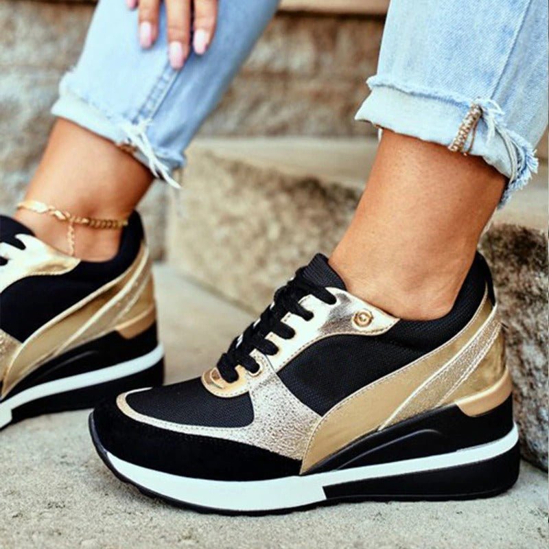 Sneakers dames met sleehak en dikke zool 3
