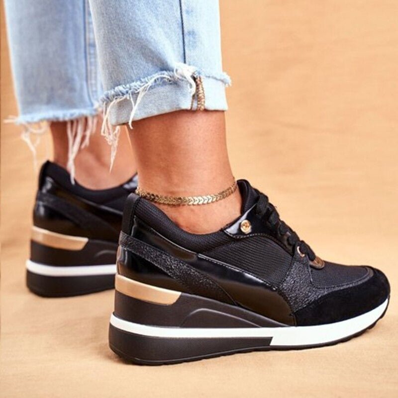 Sneakers dames met sleehak en dikke zool 5