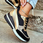 Sneakers dames met sleehak en dikke zool 6
