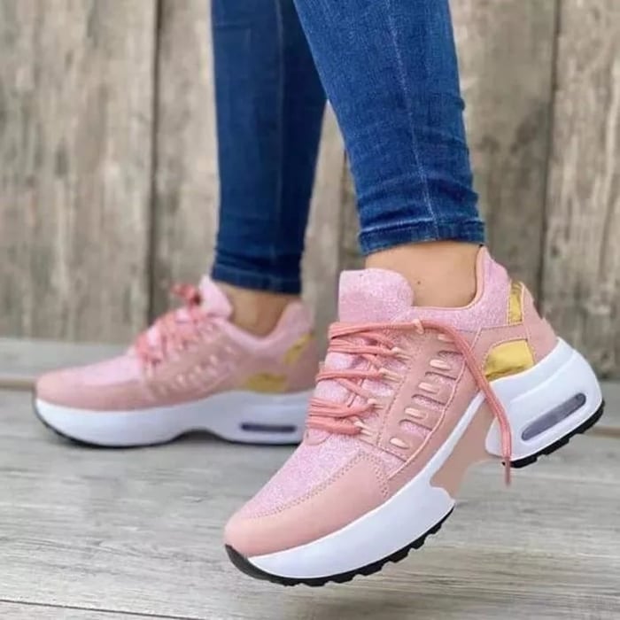 Sneakers dames met sleehak en luchtkussenzool 4
