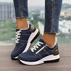 Sneakers dames met sleehak en veters 1