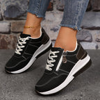 Sneakers dames met sleehak en veters 2