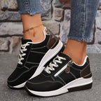 Sneakers dames met sleehak en veters 5