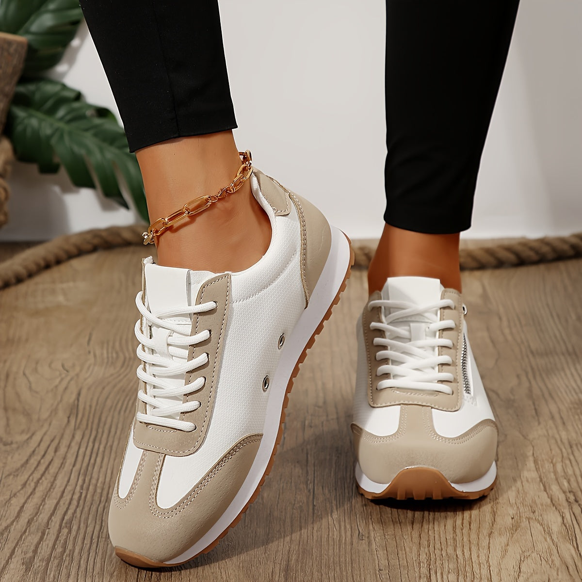 Sneakers dames retro met veters 1