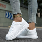 Sneakers dames van leer met plateauzool 1