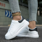 Sneakers dames van leer met plateauzool 2