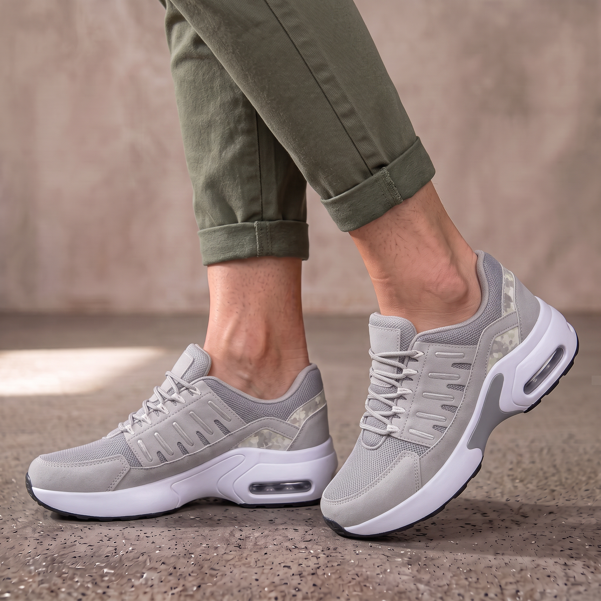 Sneakers dames van leer met veters en antislipzool 2