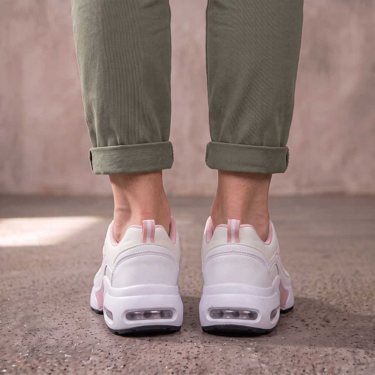 Sneakers dames van leer met veters en antislipzool 5