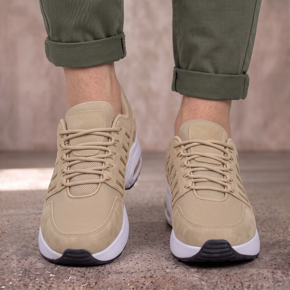 Sneakers dames van leer met veters en antislipzool 8