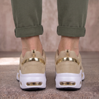 Sneakers dames van leer met veters en antislipzool 9