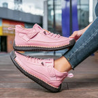 Sneakers dames van leer met veters en flexibele zool 7