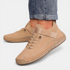 Sneakers dames van leer met veters en gestikte zool 3