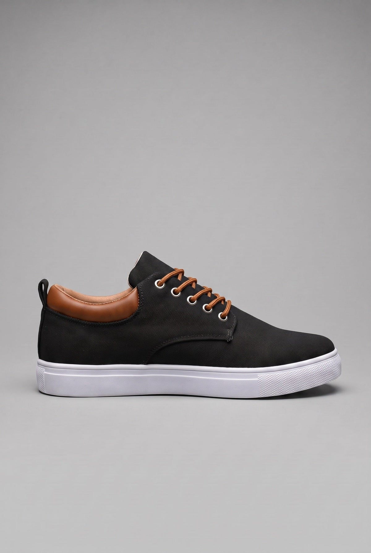 Sneakers heren geweven met veters en witte zool 2