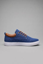Sneakers heren geweven met veters en witte zool 3