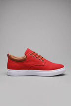 Sneakers heren geweven met veters en witte zool 5