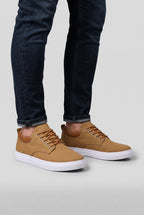 Sneakers heren geweven met veters en witte zool 8