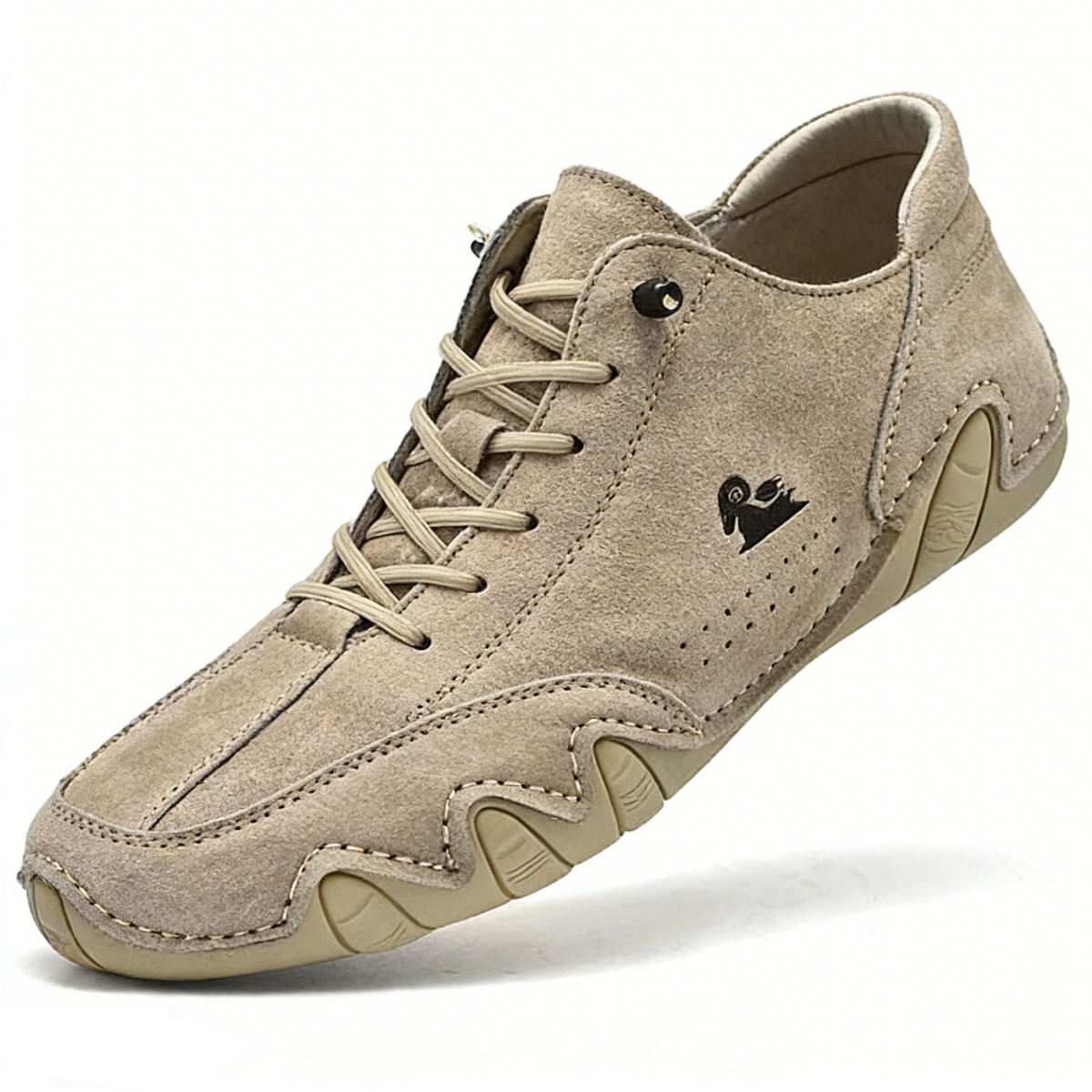 Sneakers heren met veters en geperforeerd detail 1