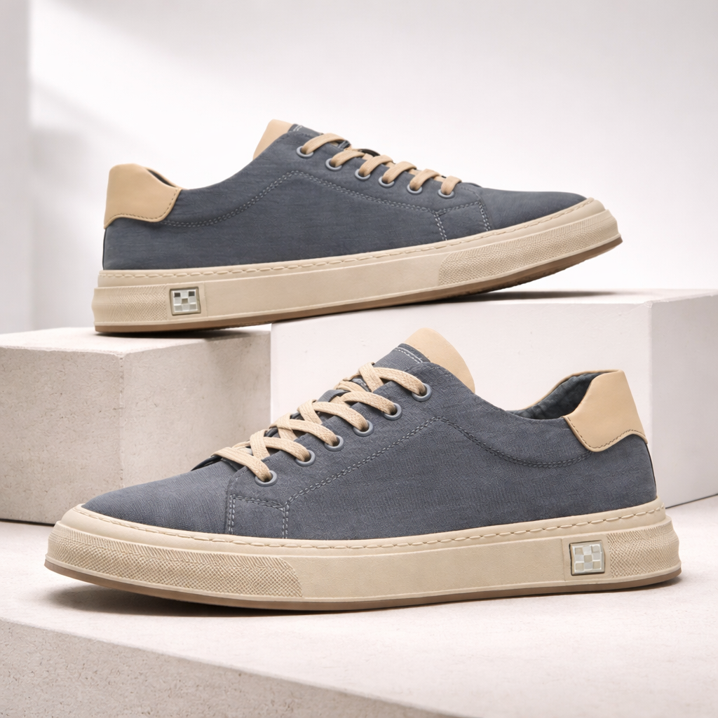 Sneakers heren met veters en gestikte zool 3