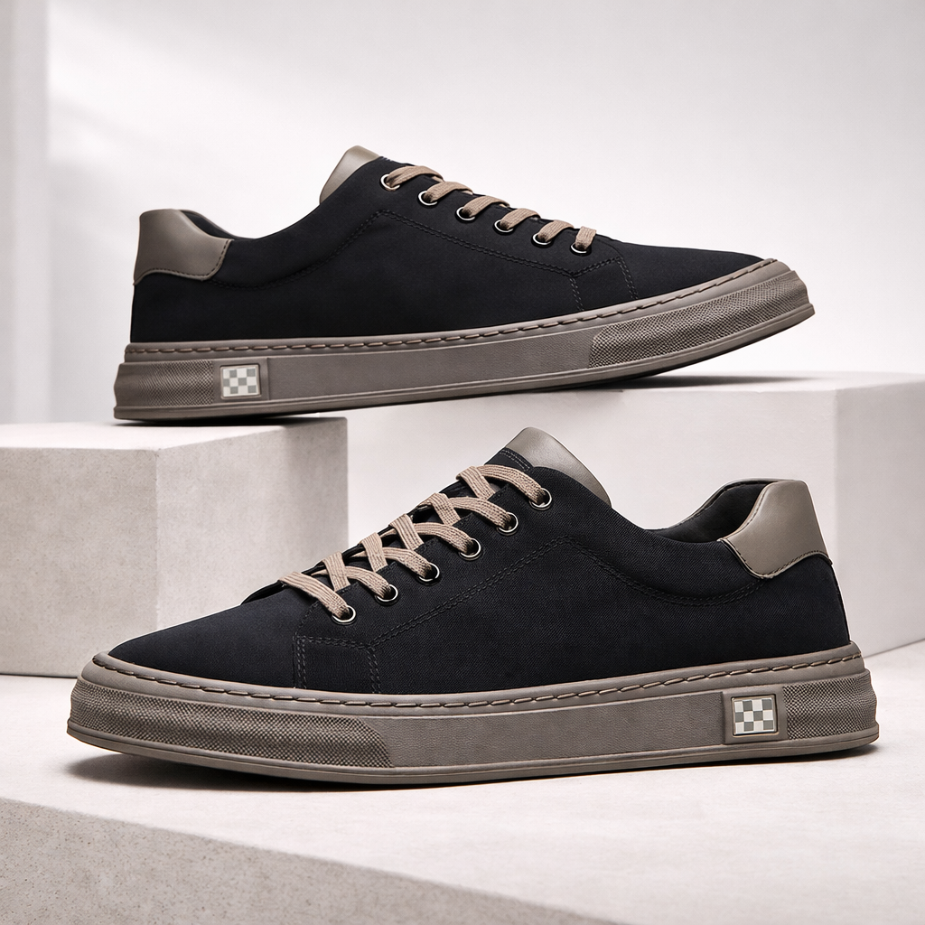 Sneakers heren met veters en gestikte zool 4
