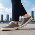 Sneakers heren met veters en gestikte zool 5