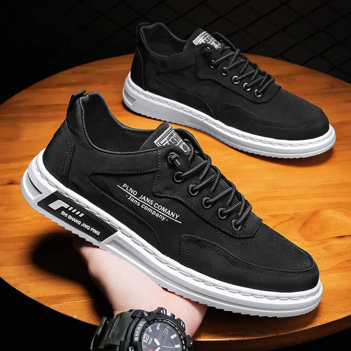 Sneakers heren van canvas met veters 2