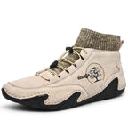Sneakers heren van leer instapmodel met zacht voetbed 4