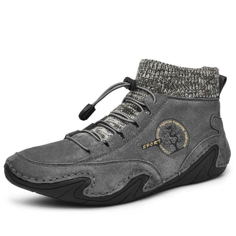 Sneakers heren van leer instapmodel met zacht voetbed 5